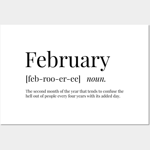 February Definition Wall Art by definingprints